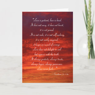 Cartão O amor é paciente, o amor é gentil