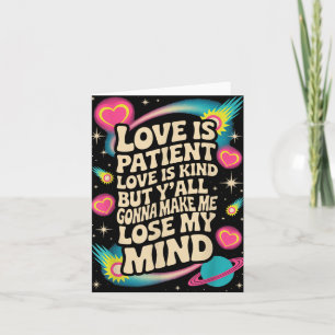Cartão O Amor é Paciente O Amor é Gentil Mas Vocês Vão Me