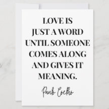 O amor é só uma palavra até que alguém chegue