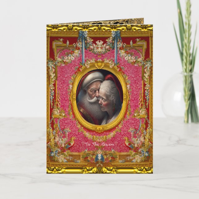 Cartão O amor está no ar É a época Natal   (Frente)