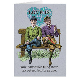 Cartão O amor está preenchendo um Gay de devolução de imp