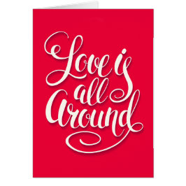 Cartão O Amor Está Tudo Em Torno Da Letra Rosa