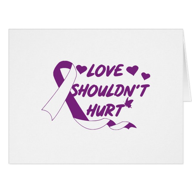 Cartão O amor não deve ferir a consciência da violência d (Frente horizontal)