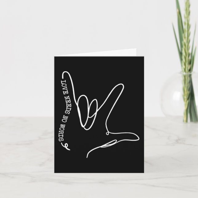 Cartão O Amor Não Precisa De Palavra Autismo Autismo Sens (Frente)