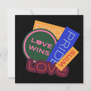Cartão O amor vence. Orgulho. Orgulho vence. Cartão-posta
