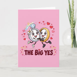 Cartão O Anel de Noivado The Big Yes Cartoon Casal