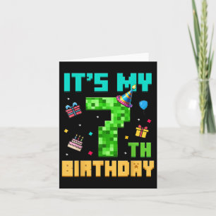 Cartão O Aniversário É O Meu Pixel De Jogo De Aniversário