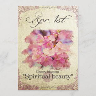 Cartão O aniversário floresce o 1º de abril