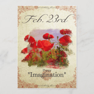 Cartão O aniversário floresce o 23 de fevereiro a