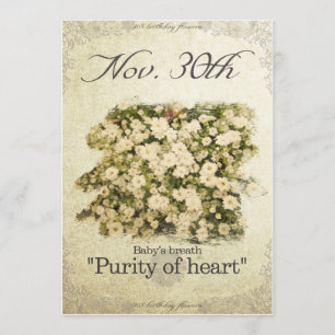 Cartão O aniversário floresce o 30 de novembro do " a