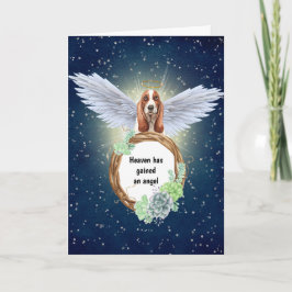 Cartão O anjo de Basset Hound suculenta a noite toda