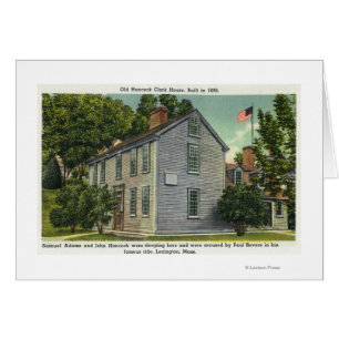 Cartão O antigo Hancock Clark House View, Paul Revere Rod
