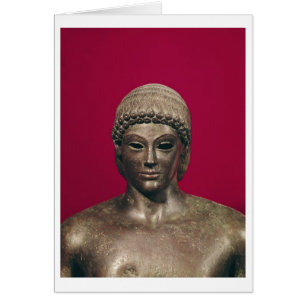 Cartão O Apollo de Piombino, cabeça da estátua, encontr