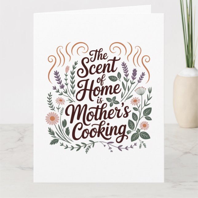 Cartão O Aroma De Casa É A Culinária Da Mãe (Frente)