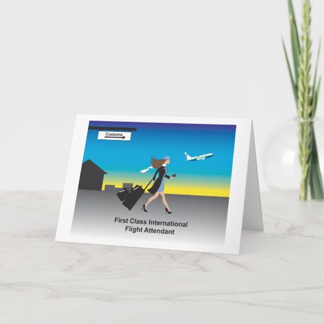 Cartão ø Assistente de voo internacional da classe (Frente)