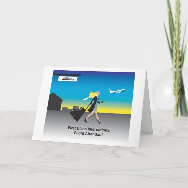 Cartão ø Assistente de voo internacional da classe (Frente)