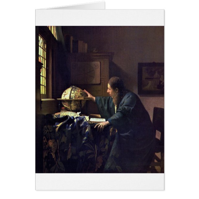 Cartão O astrônomo de Johannes Vermeer (Frente)
