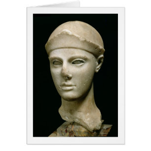 Cartão O Athena de Aegina, vestindo um capacete, chefe de