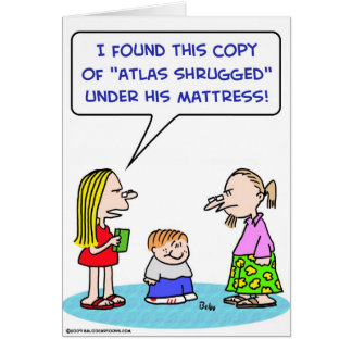 Cartão o atlas shrugged a margem do ayn sob o colchão