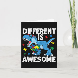 Cartão O Autismo da Criança Diferente é Incrível Dinossau
