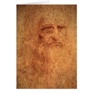 Cartão O autorretrato de Leonardo da Vinci, Arte Renascen