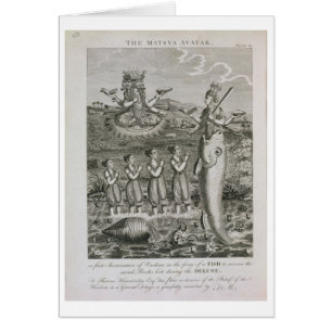 Cartão O Avatar de Matsya, ou a primeira encarnação do