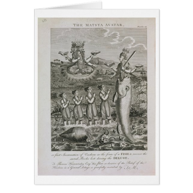 Cartão O Avatar de Matsya, ou a primeira encarnação do (Frente)