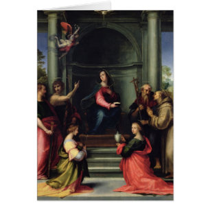 Cartão O aviso com santos, 1515