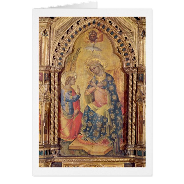 Cartão O aviso (parte do polyptych) (óleo no painel (Frente)