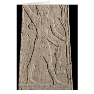 Cartão O Baal do tempestade-deus com um raio