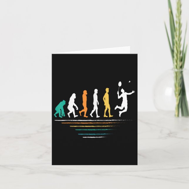 Cartão O Badminton Evolui Retro Shuttle Mens Badmin (Frente)