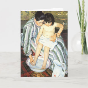 Cartão O Banho da Criança de Cassatt, Feliz Dia das Mães