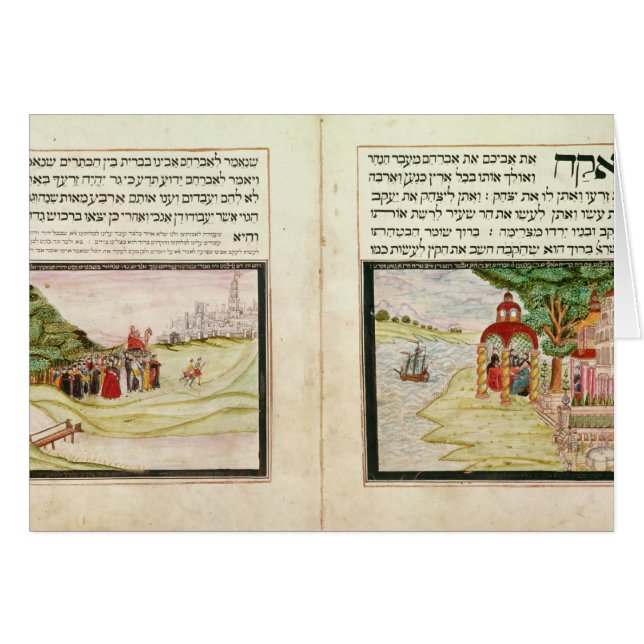 Cartão O banimento de Hagar e de Ishmael (Frente Horizontal)