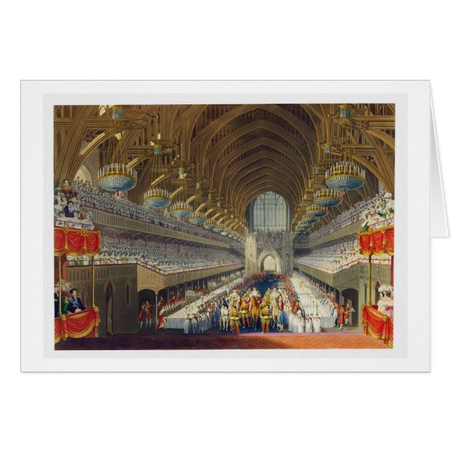 Cartão O banquete real, primeiro curso, de um álbum cel (Frente Horizontal)