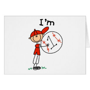 Cartão O basebol do menino eu sou 1