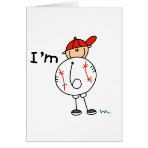 Cartão O basebol do menino eu sou 6 camisetas e presentes