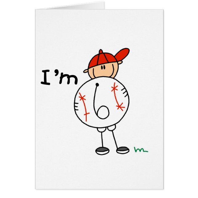 Cartão O basebol do menino eu sou 6 camisetas e presentes (Frente)