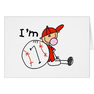 Cartão O basebol do menino eu sou 7