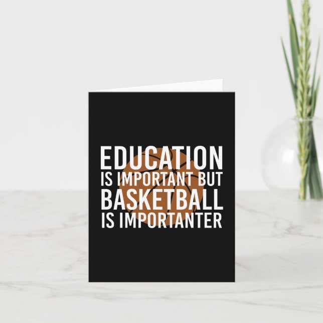 Cartão O basquete é importante para os presentes de basqu (Frente)