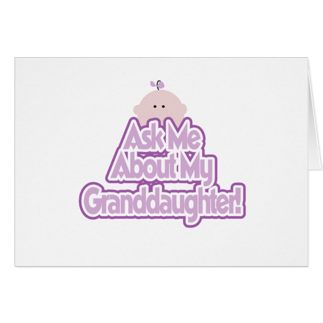 Cartão O bebé inquire sobre meu camiseta da neta (Frente Horizontal)