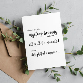 Cartão O bebê surpresa revela ao marido