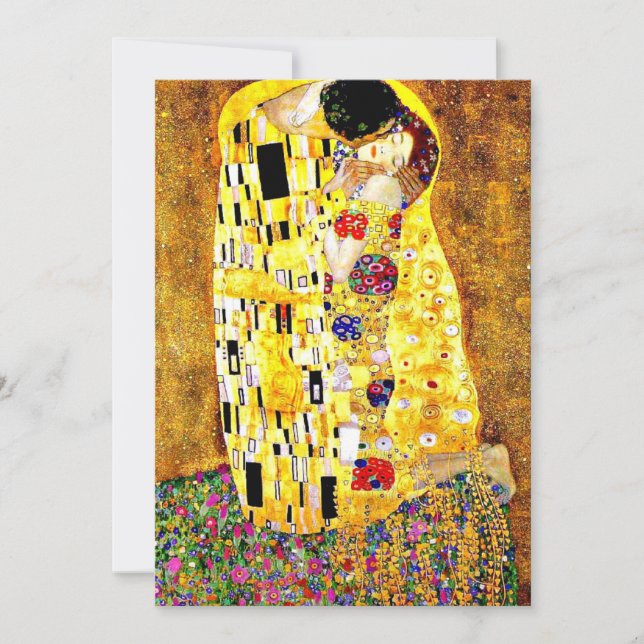Cartão O Beijo de Gustav Klimt (Frente)