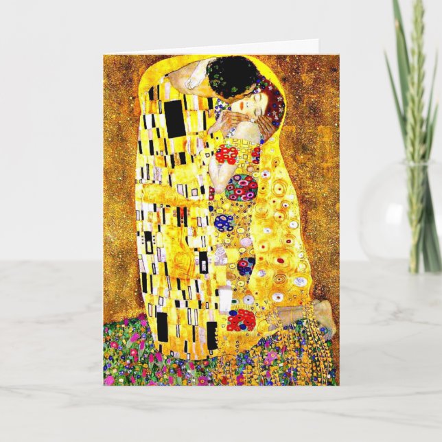Cartão O Beijo de Gustav Klimt, belas artes (Frente)
