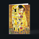 Cartão O Beijo de Gustav Klimt, belas artes<br><div class="desc">A famosa pintura de arte Beijo por Gustav Klimt</div>