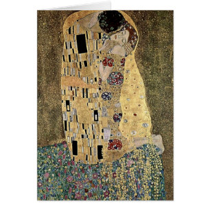 Cartão O beijo de Gustavo Klimt (cerca de 1908)