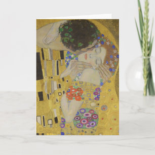 Cartão O Beijo, Pintura a Óleo Art Nouveau, Gustav Klimt