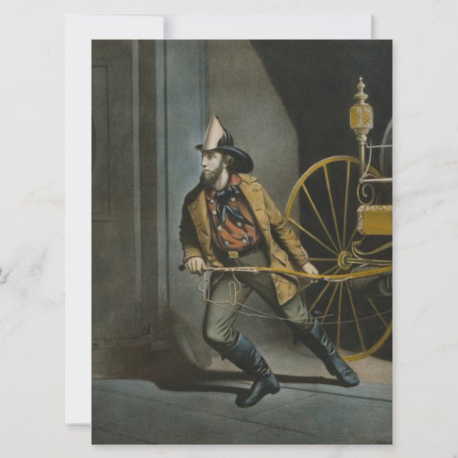 Cartão O Bombeiro Americano: Sempre Pronto (Frente)