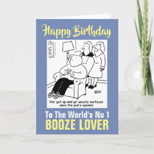Cartão O Booze Leover Número 1 da Palavra - Feliz Aniver