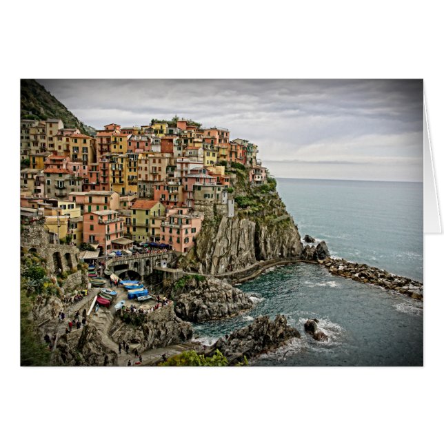 Cartão O Bordo da Itália - Manarola - Cinque Terre (Frente Horizontal)
