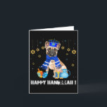 Cartão O Bulldog Francês Menorah Hat Happy Chanukah Hanuk<br><div class="desc">O Bulldog Francês Menorah Hat Happy Chanukah Hanukkah</div>